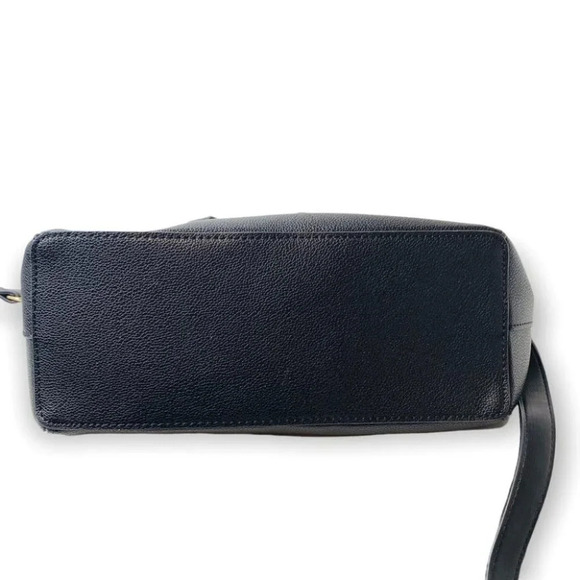 Louinhide Black Faux  Leather Handbag / Crossbody with Pinstripe Lining - Picture 5 of 11